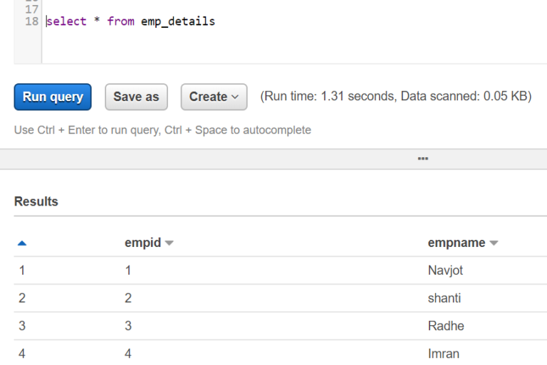 create table in Athena using CSV file IT Talkers